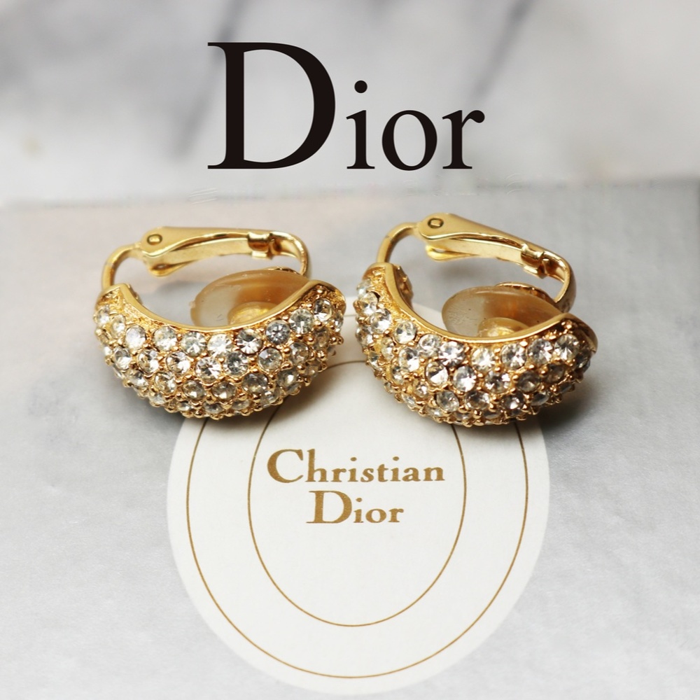 ⚜️ Vintage Christian Dior© Clear Crystal Earrings - Picture 2 of 16